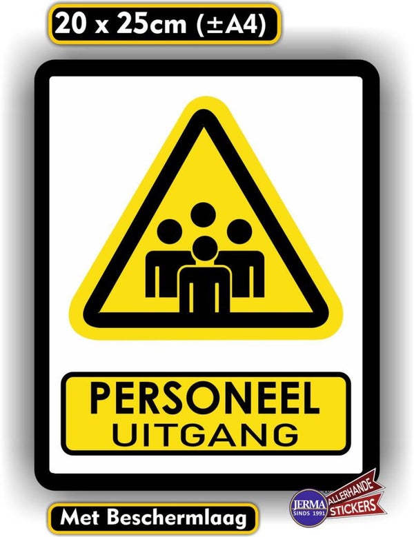 Personeel uitgang deursticker (705.28)