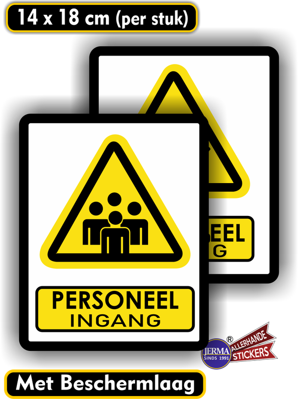Personeel ingang en uitgang - Deursticker  (707.28)
