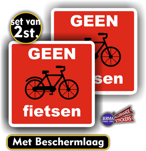 Geen fietsen plaatsen sticker set van 2 stuks (709.28)