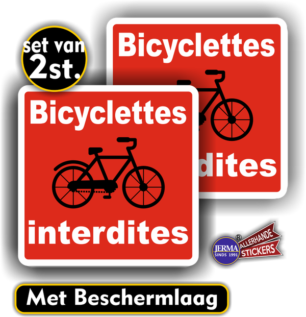 Interdites Bicyclettes 2 stickers. (713.28)