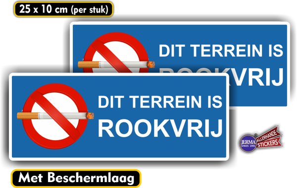 Dit terrein is rookvrij set 2 stickers (723.29)