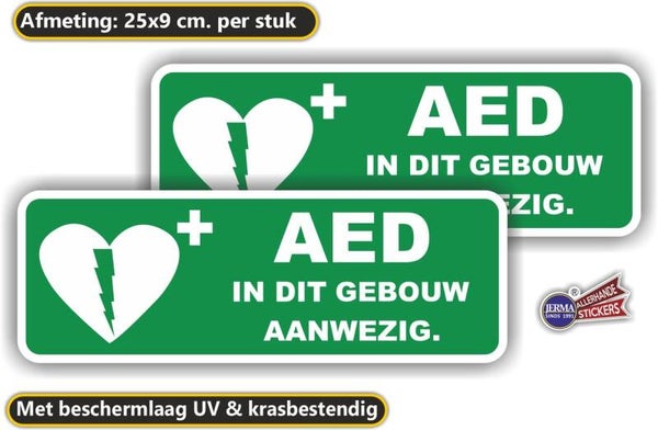 AED in dit gebouw aanwezig stickers (731.29)