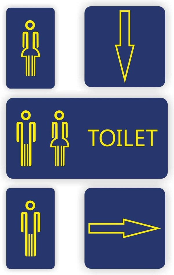 WC Toilet verwijzing sticker set – Heren & Dames