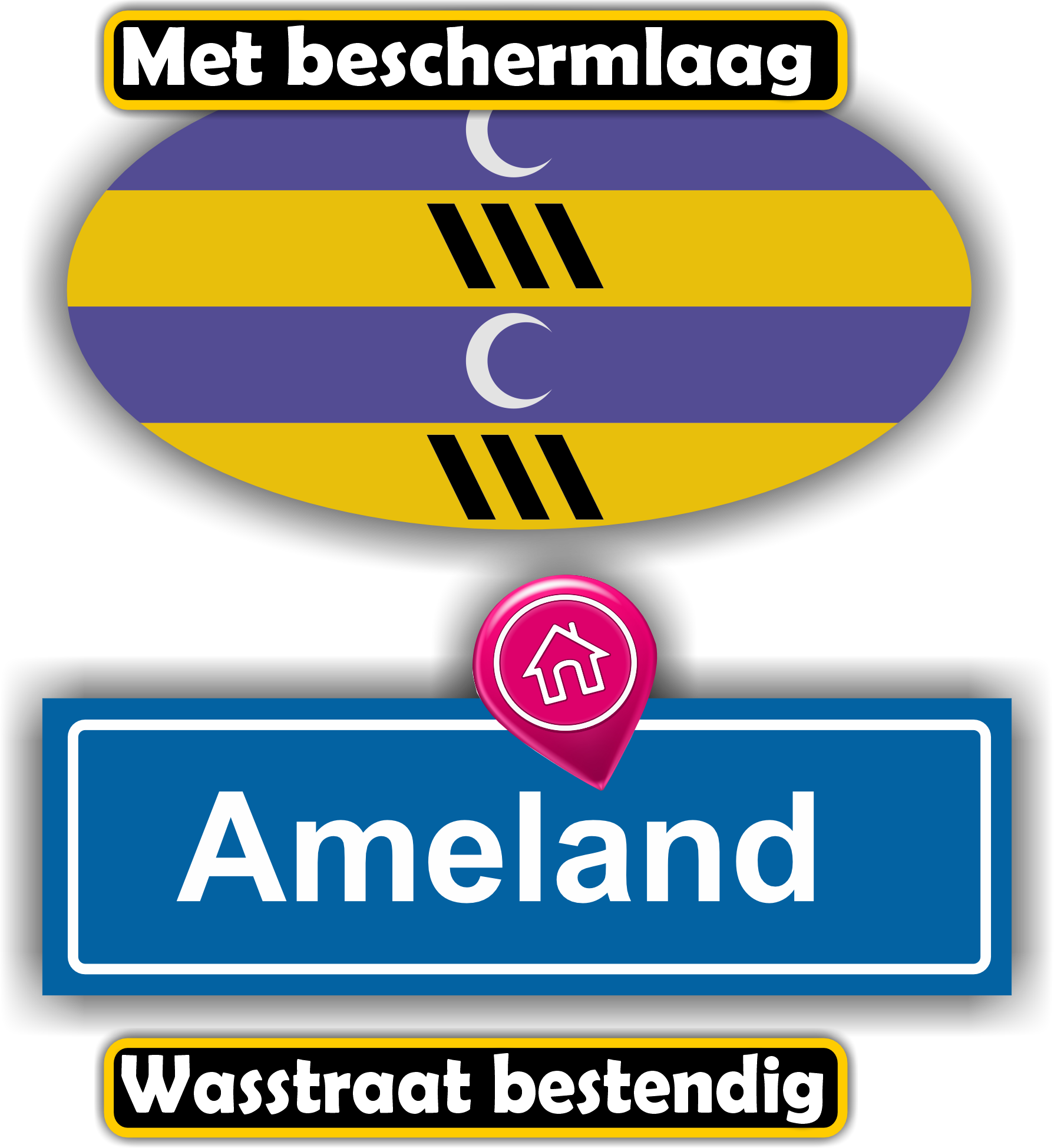 Ameland eilandvlag auto stickers. (811.31)
