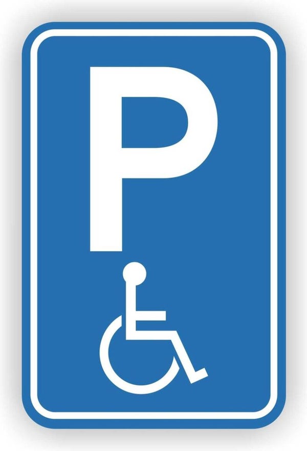 Rolstoel gebruiker Parkeerplaats. Verkeersbord sticker (G5.130320.la11)