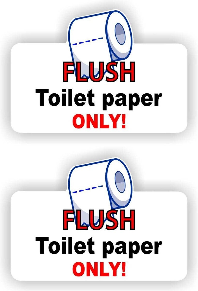 Flush Toilet Paper Only Sticker Set–Sticker (521.38)