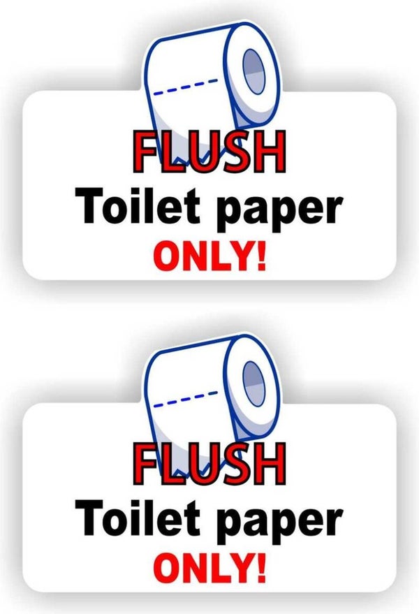 Flush Toilet Paper Only Sticker Set–Sticker (521.38)