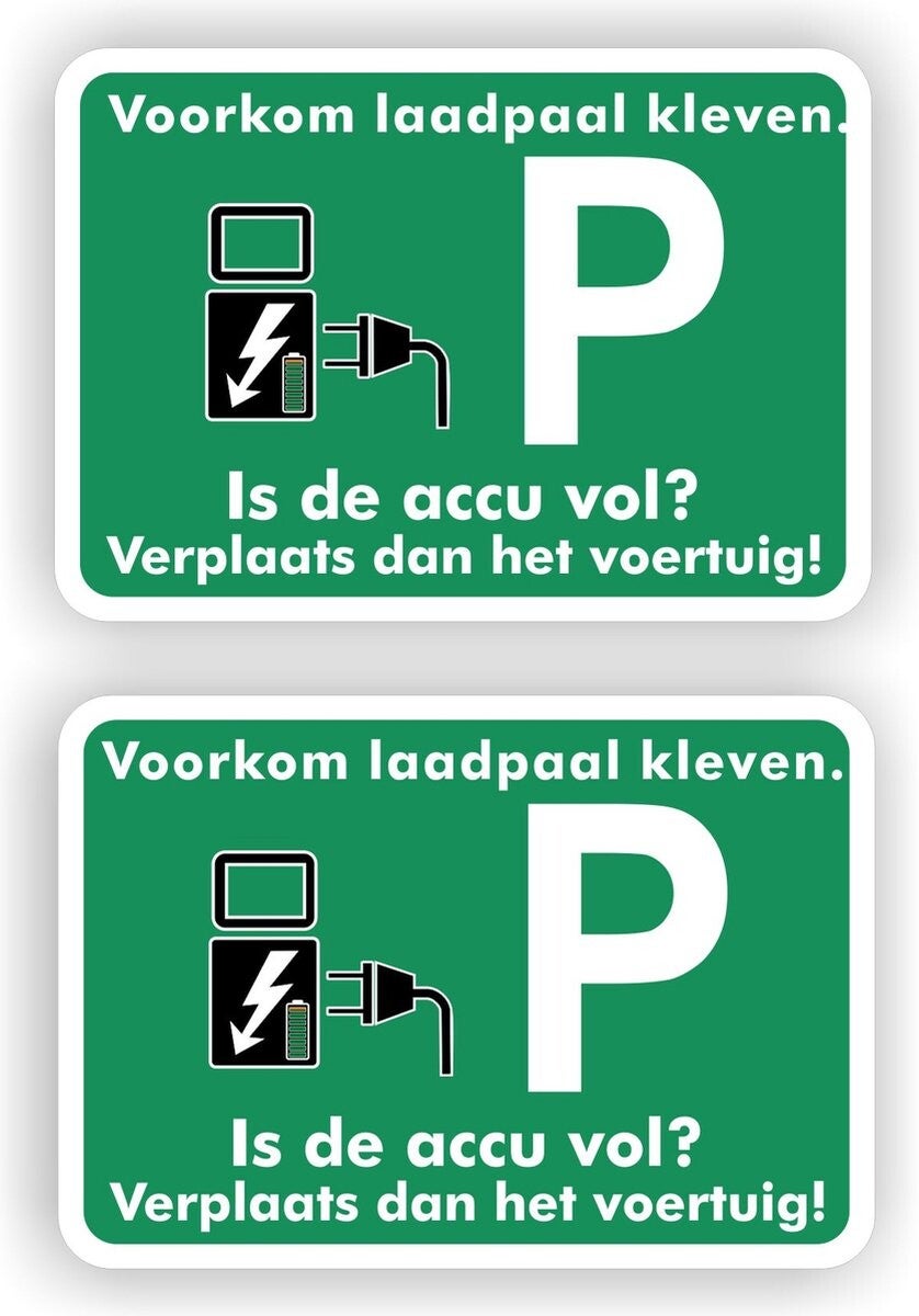 Laadpaal verkeersbord sticker set 2 stuks. (1109.54)