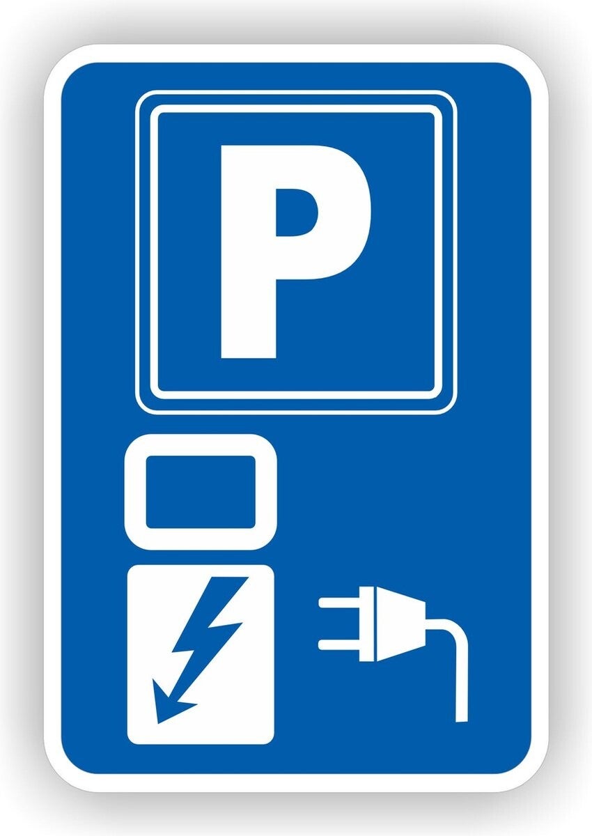 Laadpaal elektrische auto, verkeersbord sticker (1362.70)