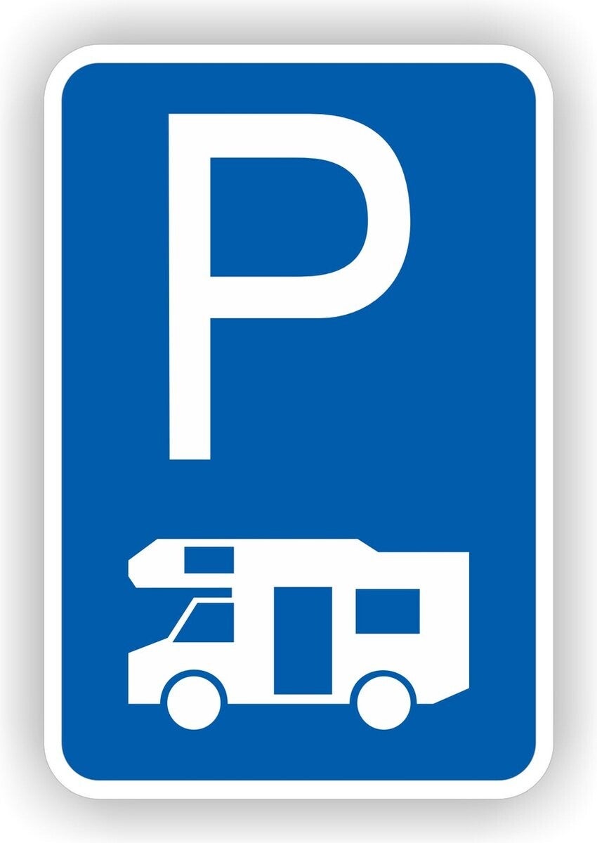 Camper Parkeerplaats. Verkeersbord sticker (1363.70)