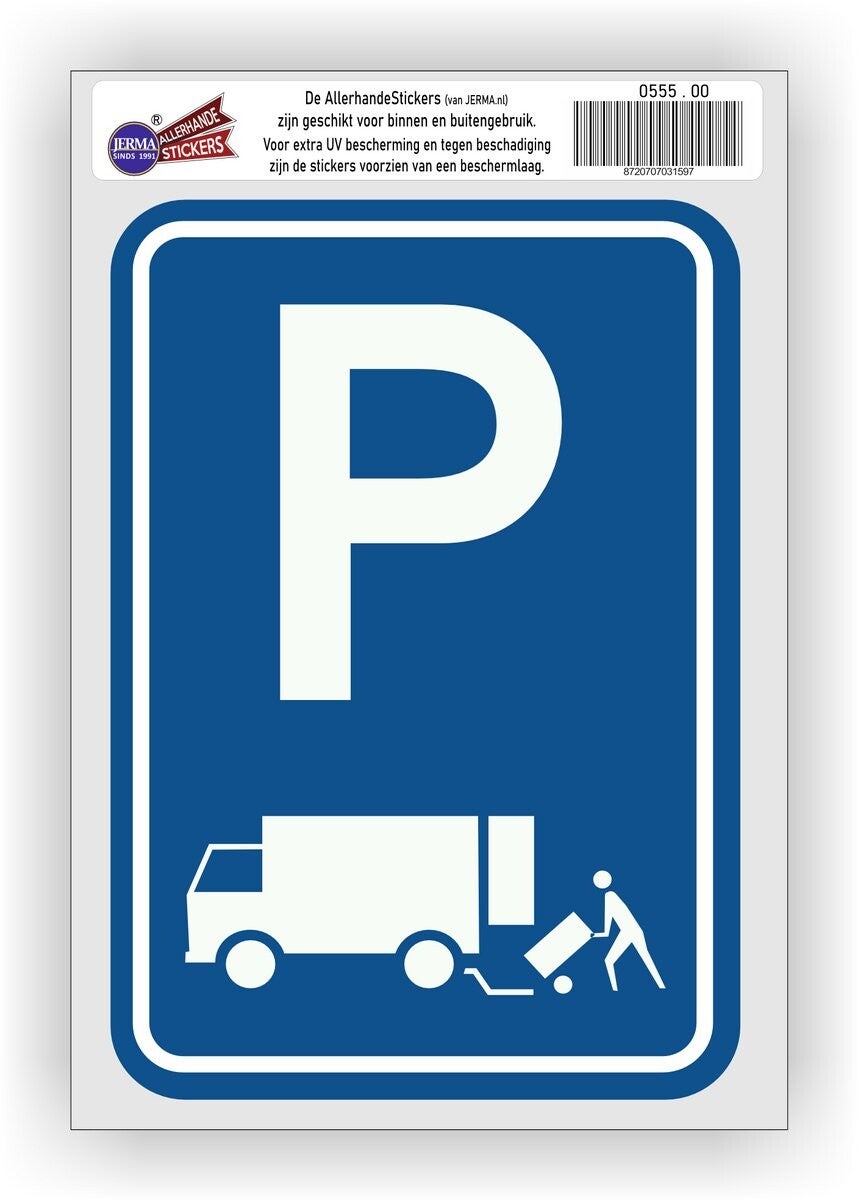 Parkeren laden en lossen verkeersbord sticker (555.40)