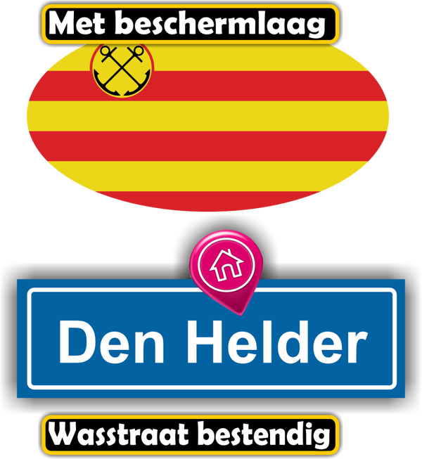 Den Helder stads vlaggen auto stickers. (865.34)
