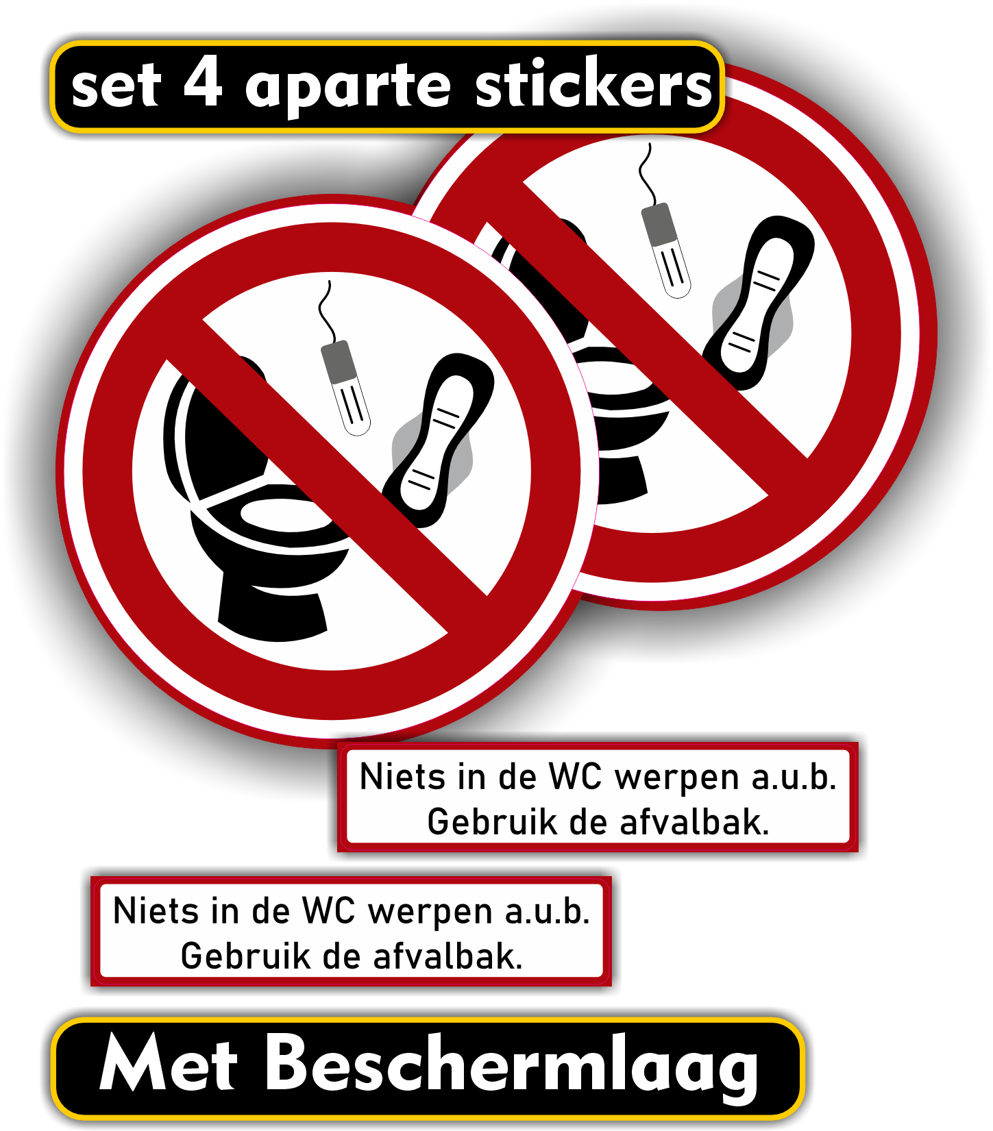 Niets in de wc werpen - Stickers  (877.34)