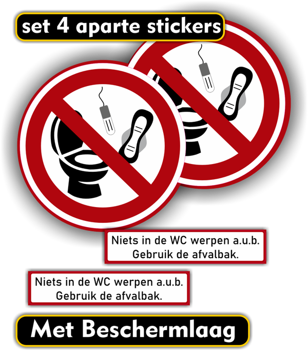 Niets in de wc werpen - Stickers  (877.34)