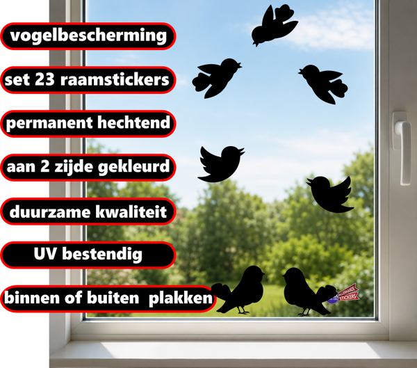 Vogelbescherming raamstickers Twitter kies Thank you kleur (880)