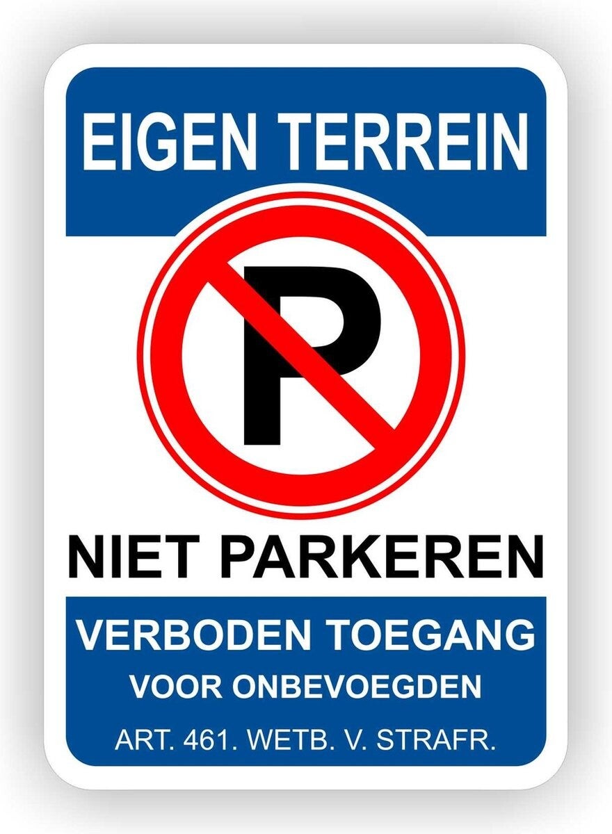 Niet parkeren Eigen terrein verkeersbord sticker (885.33)