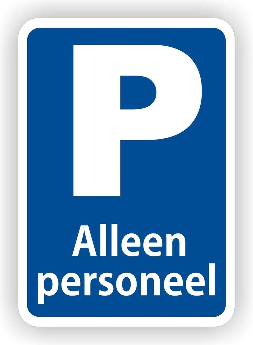 Parkeren personeel verkeersbord sticker (953.46)