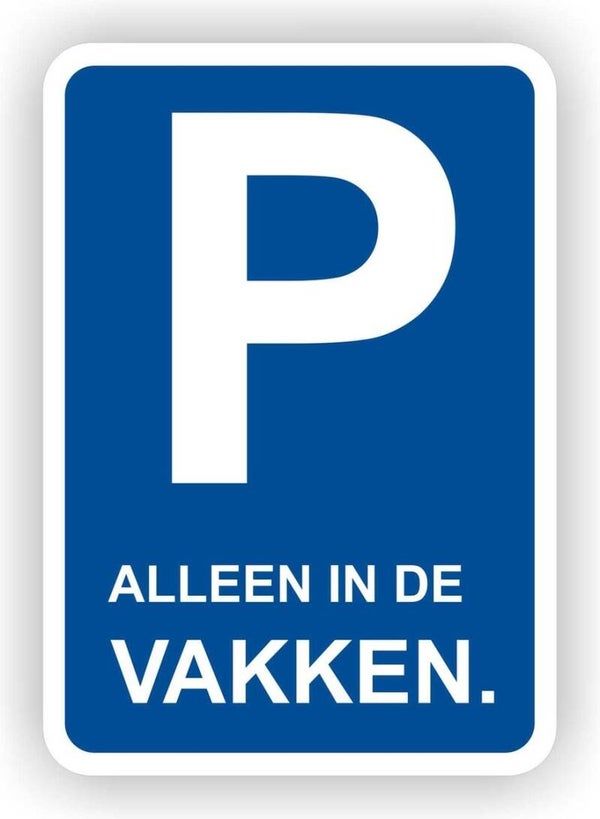 Parkeer alleen in de vakken. Verkeersbord sticker (927.33)