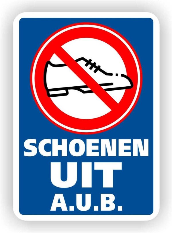 Schoenen uit a.u.b. Sticker (L) 17.5 x 25 cm (1031.50)
