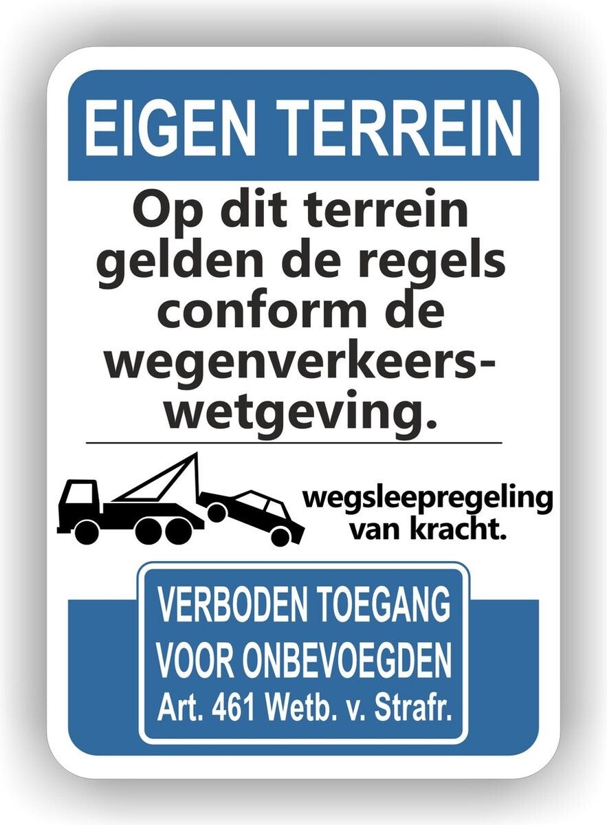 Eigenterrein Geen toegang verkeersbord sticker (1306.66)