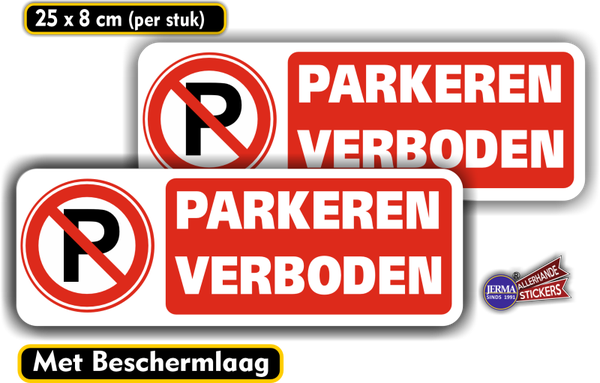Parkeren verboden sticker set van 2 stuks (887.42)