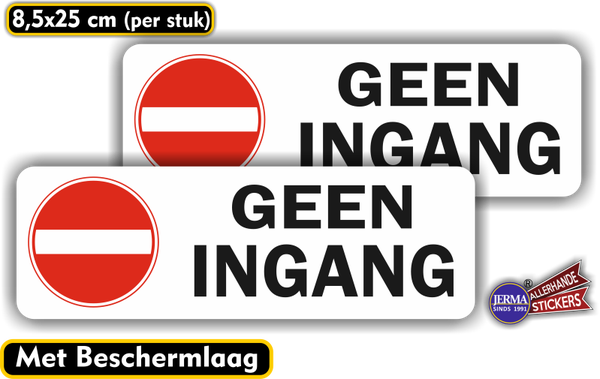Geen ingang - stickers - set van 2 stuks (889.42)