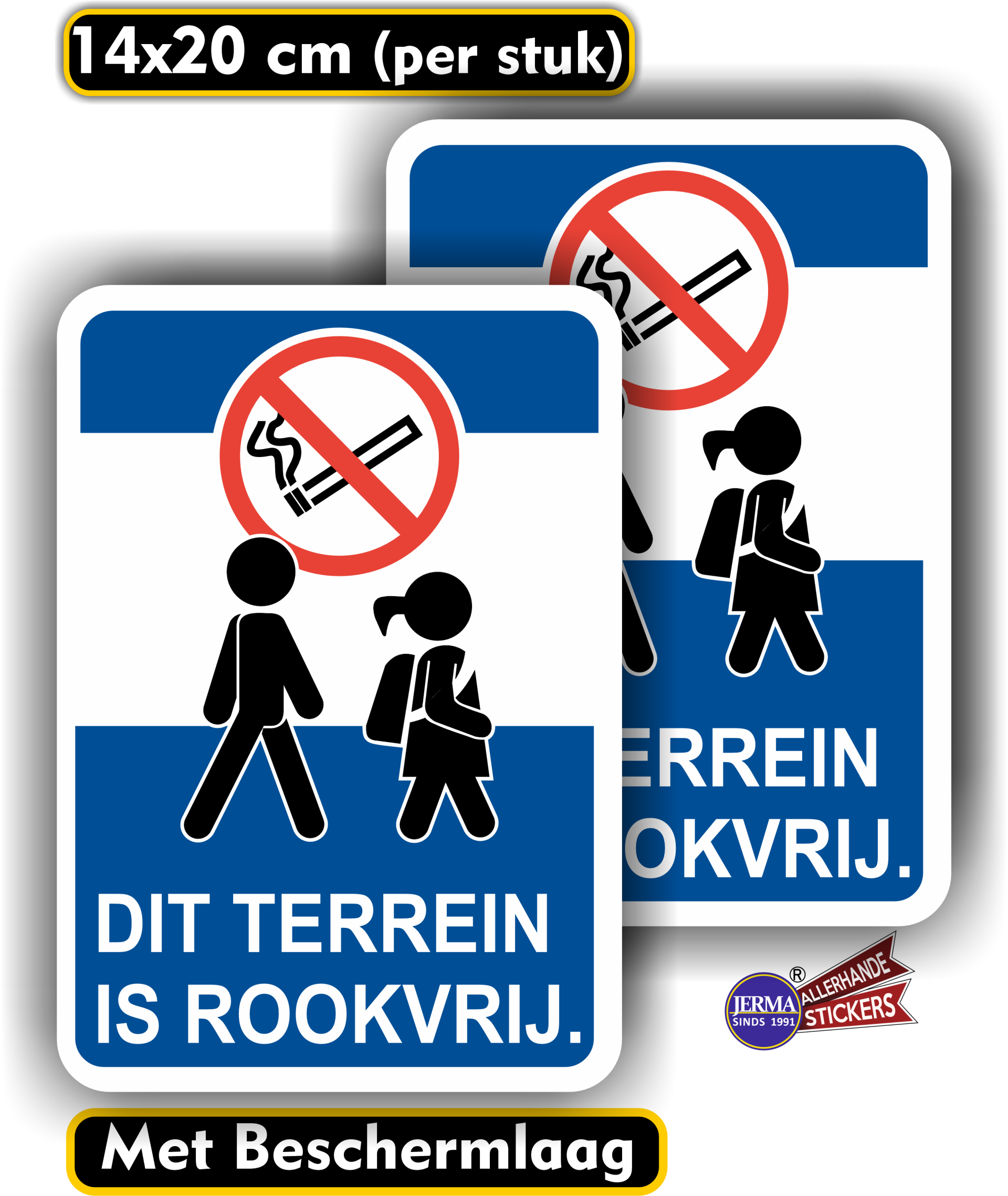 Dit terrein is rookvrij sticker set 2 stuks. (905.32)