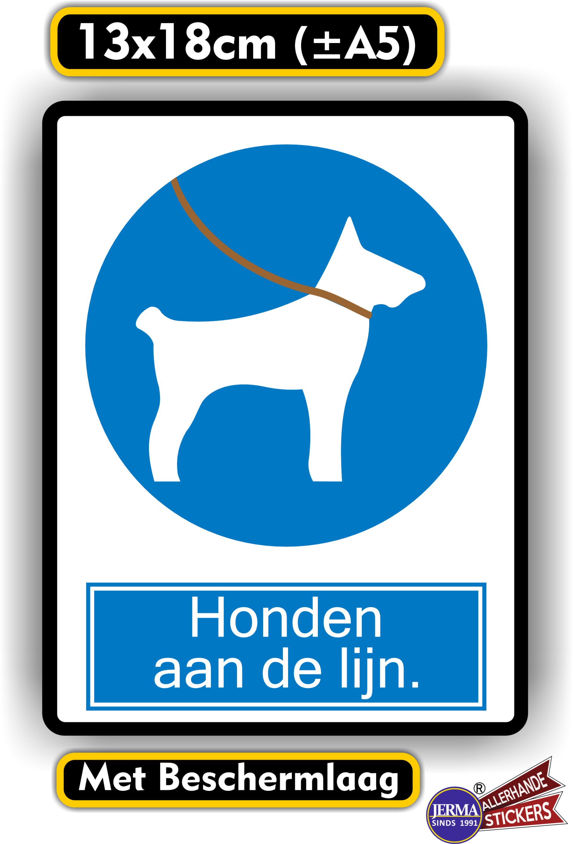 Honden aan de lijn sticker (912.43)