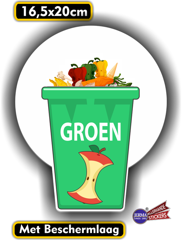 Groen GFT recycling sticker. (915.32)