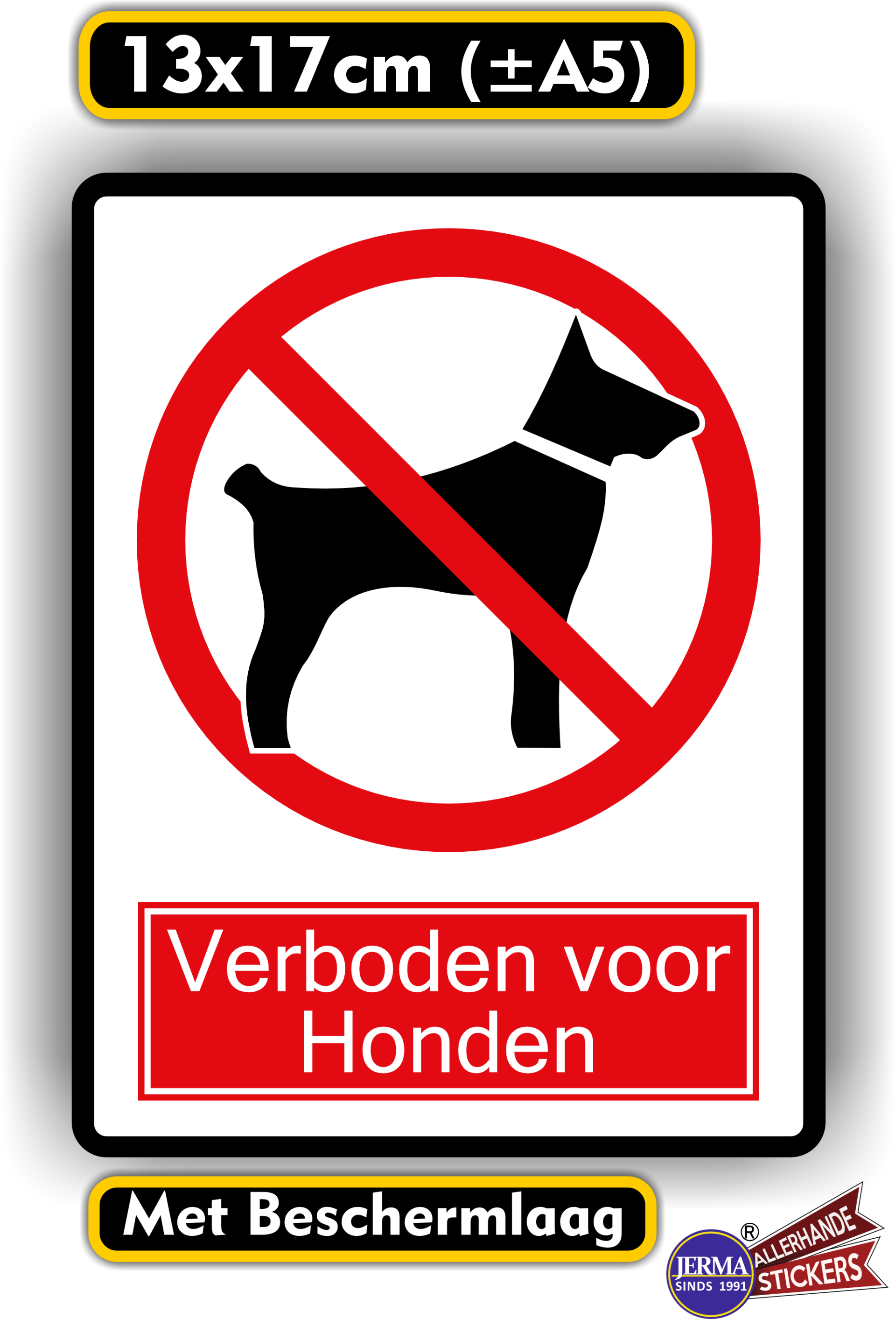 Verboden voor honden sticker (915.43)