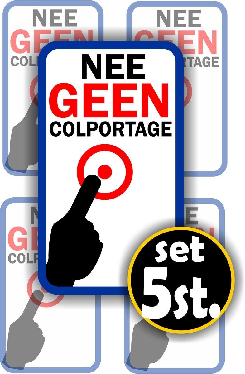 Geen colportage sticker set van 5 stickers (918.44)