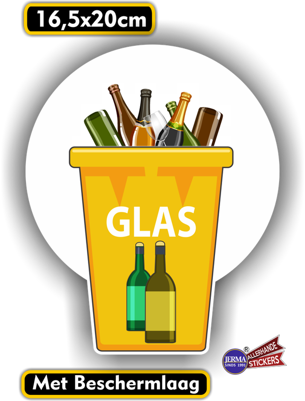 Glas recycling sticker. (921.32)