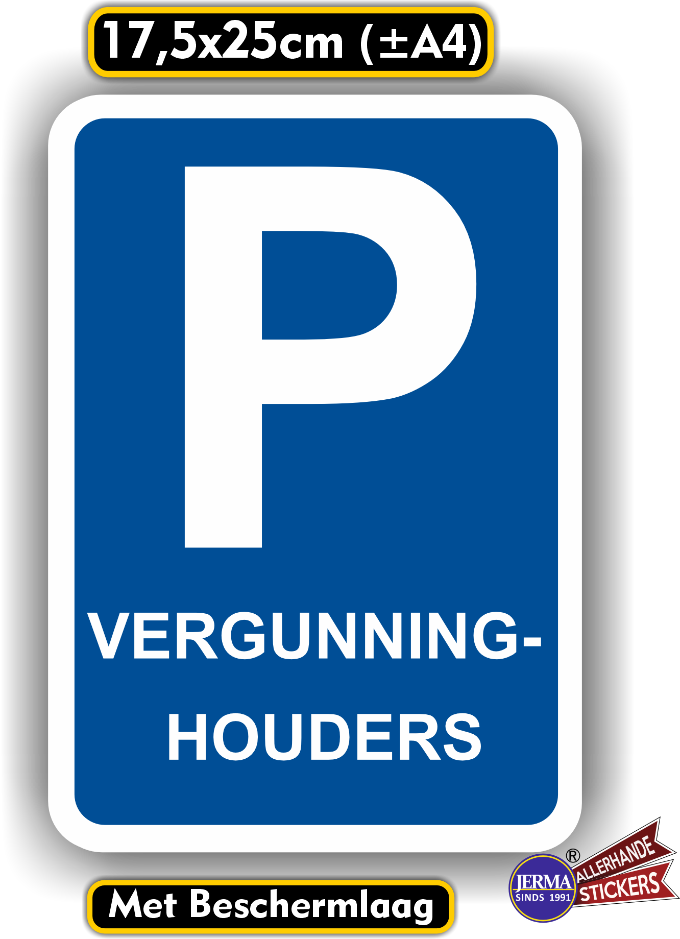 Parkeren vergunninghouders verkeersbord sticker (925.33)