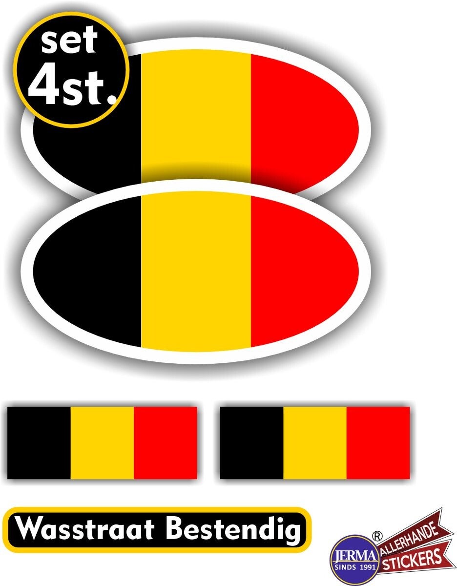 Belgische vlaggen auto stickers (311.15)