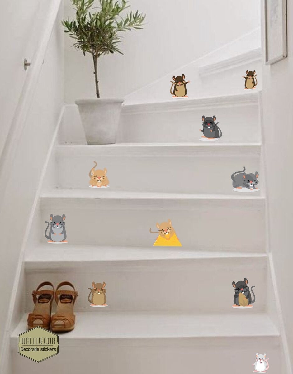 Muizen - Decoratie - Sticker - set 10 st (259.09)