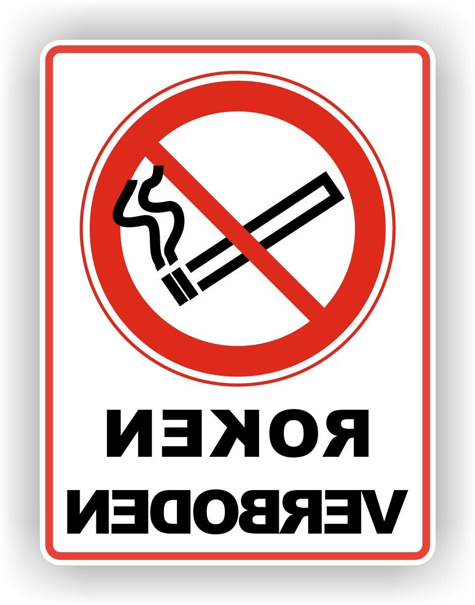 Roken verboden - Raamsticker - Spiegelbeeld - (sp124.80)