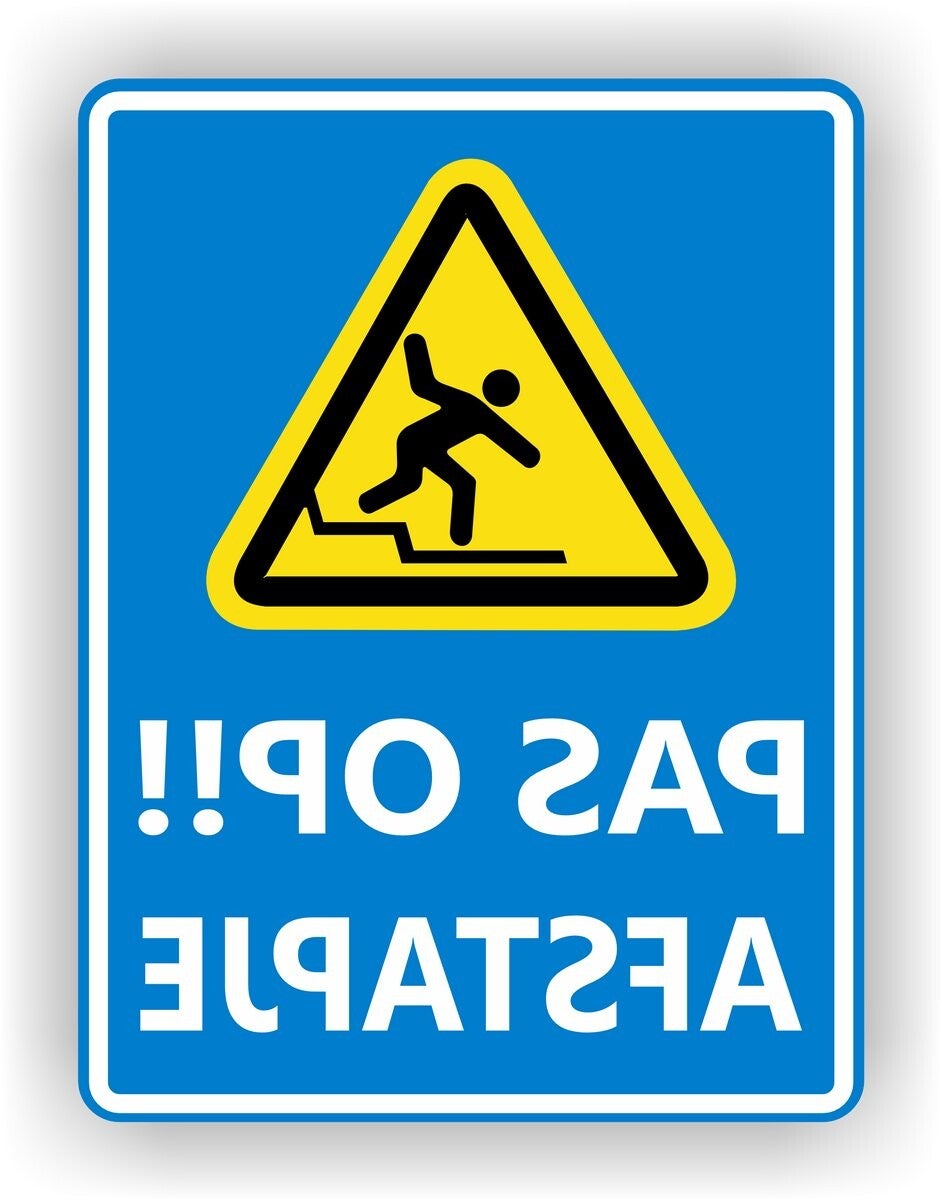 Afstapje raamsticker in spiegelbeeld (sp.112.78)