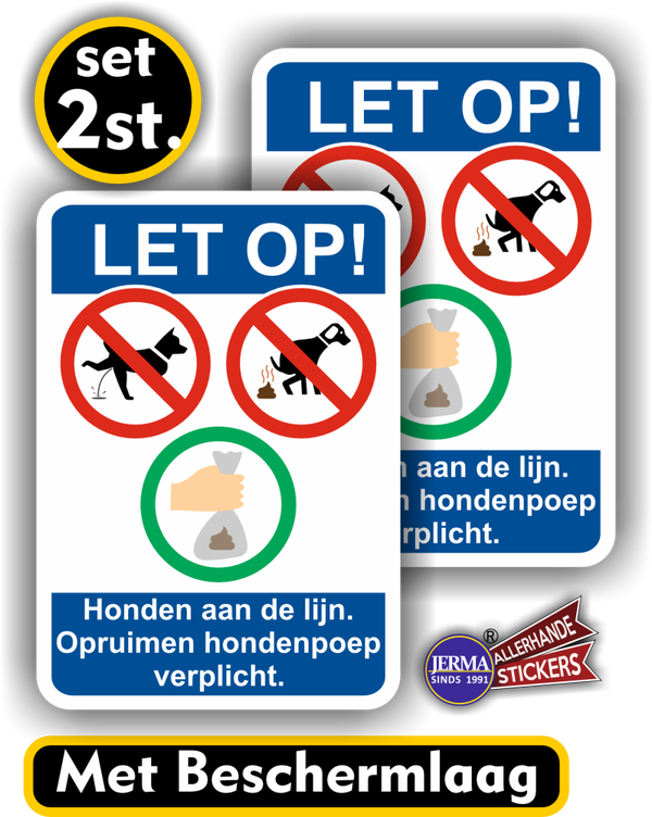 Hondenpoep opruimen sticker set (943.35)