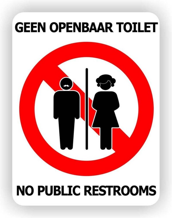 Geen openbaar toilet - Sticker -No Restroom (273.14)