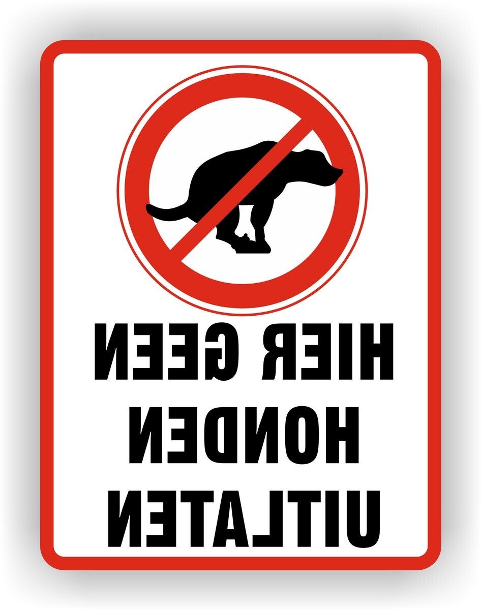 Raamsticker Hier geen Honden uitlaten (sp.0109.78)