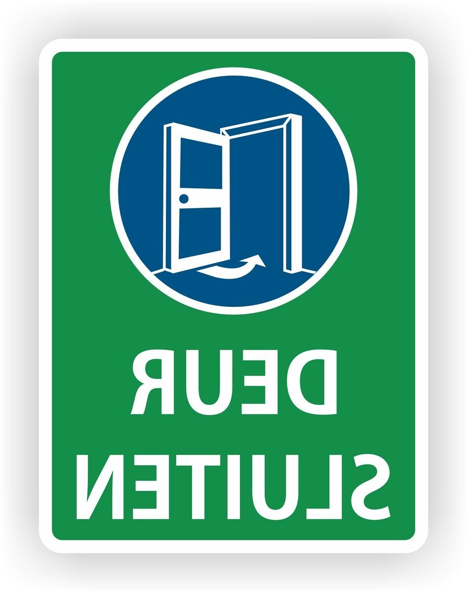 Deur Sluiten Spiegelbeeld RaamSticker (sp.106.75)