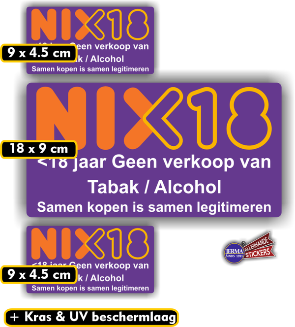 NIX18 stickers set van 3 stuks.  (951.35)