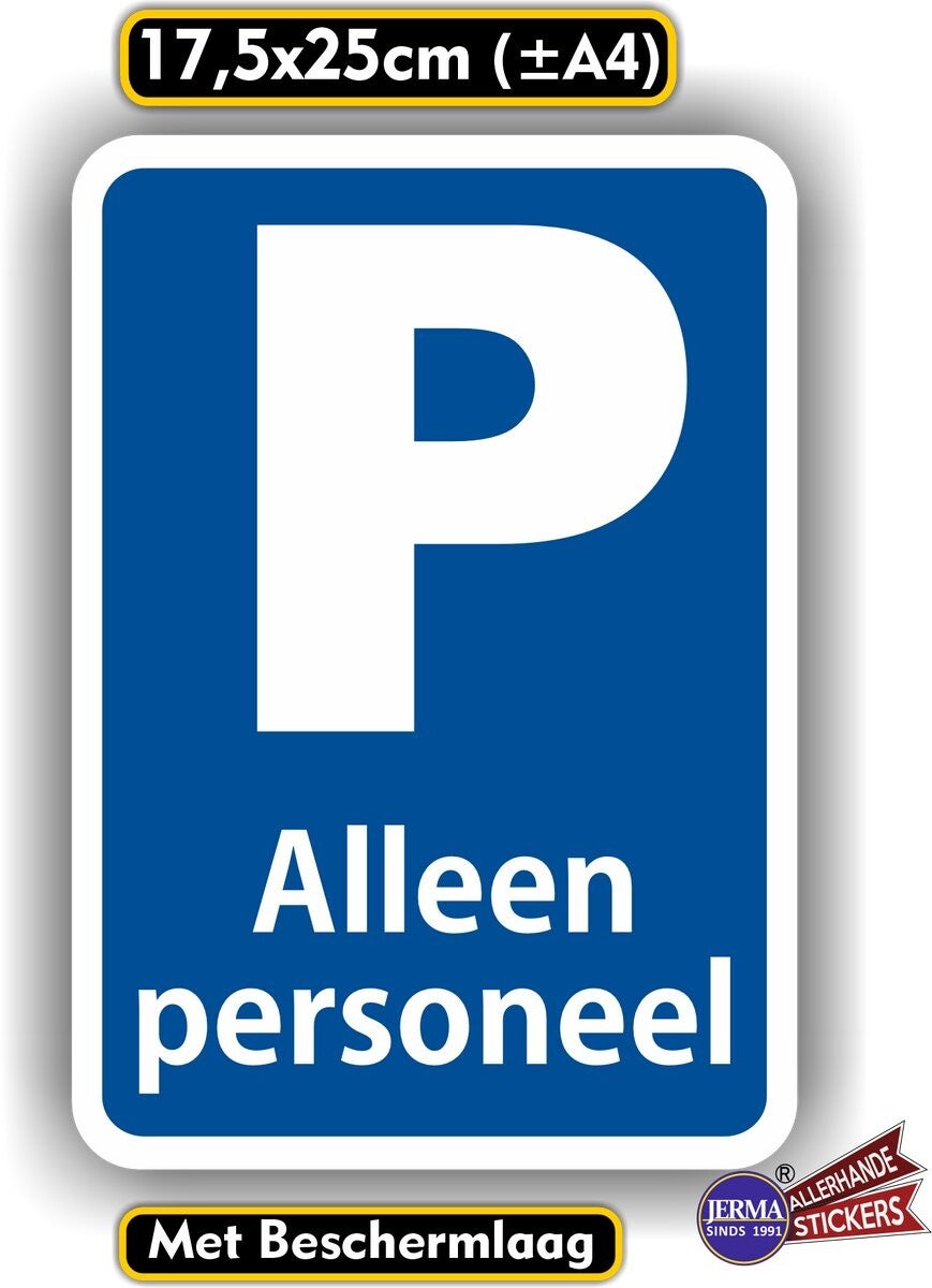Parkeren personeel verkeersbord sticker (953.46)