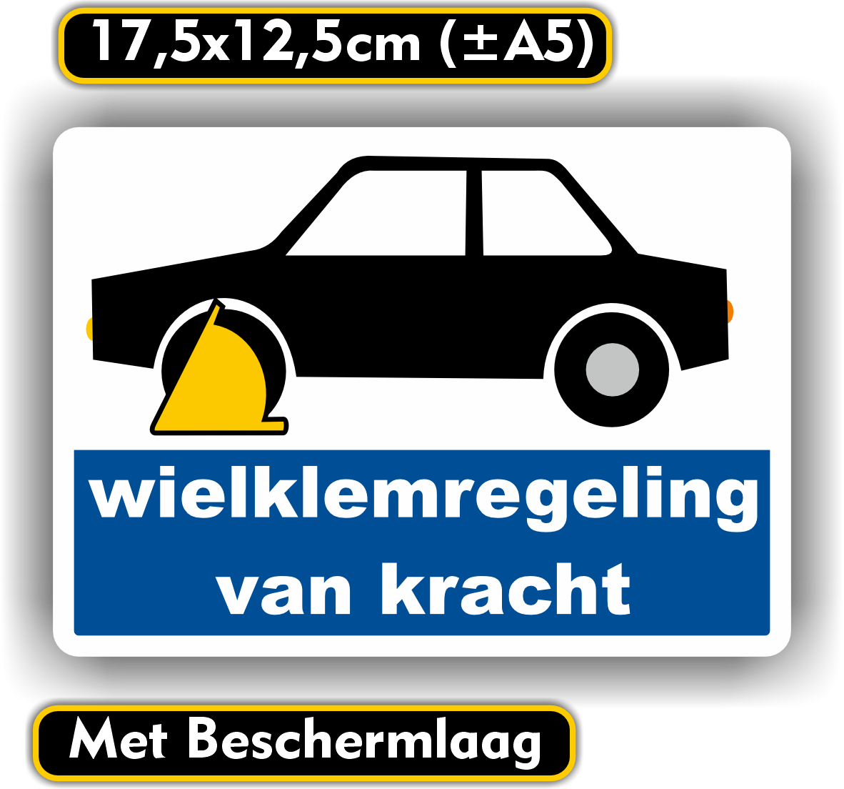 Wielklemregeling van kracht verkeersbord sticker. (955.46)
