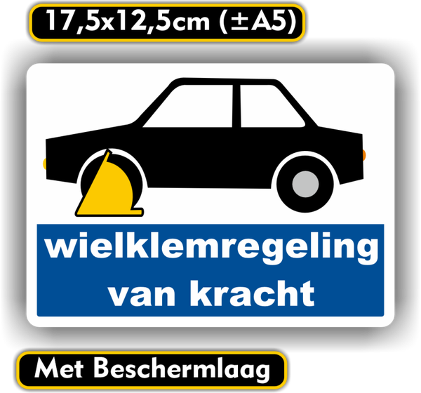Wielklemregeling van kracht verkeersbord sticker. (955.46)