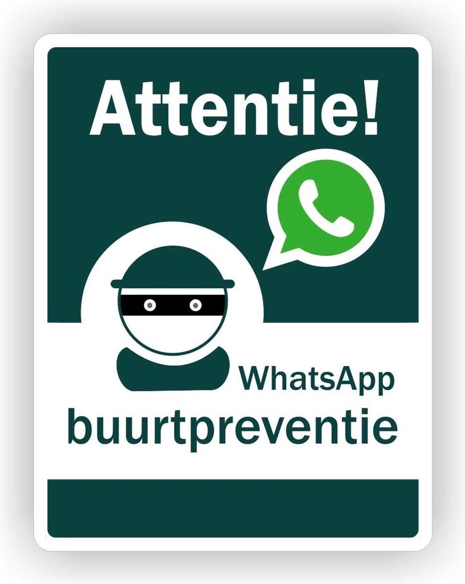 WhatsApp buurtpreventie sticker 14x18cm (916.43)