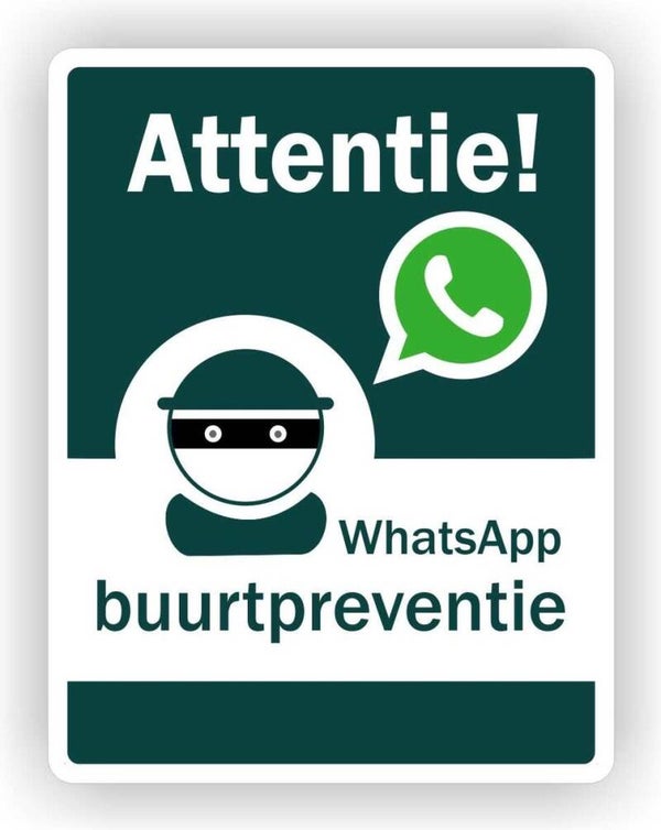 WhatsApp buurtpreventie sticker 14x18cm (916.43)