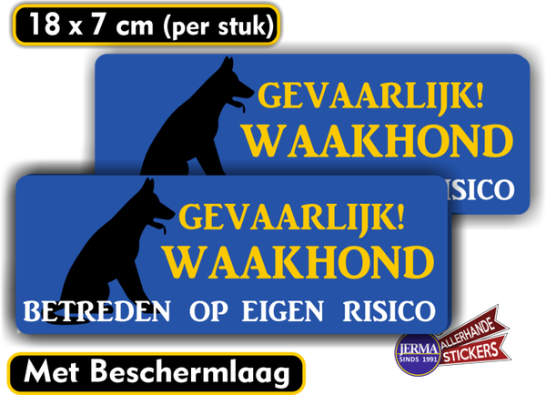 Gevaarlijke waakhond sticker set 2st. (965.37)