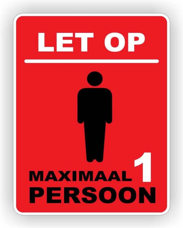 Maximaal 1, 2, 3 of 4 personen in deze ruimte sticker. (487.23)