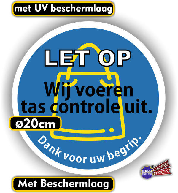 Wij voeren tascontroles uit Sticker  (971.37)
